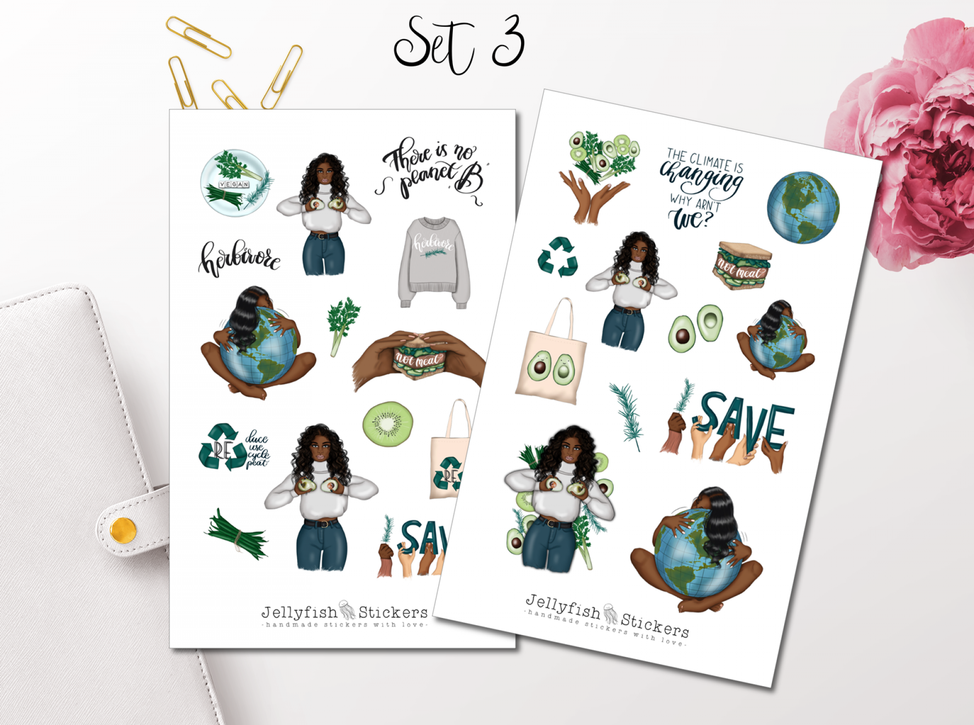 Girl Earth Sticker Set